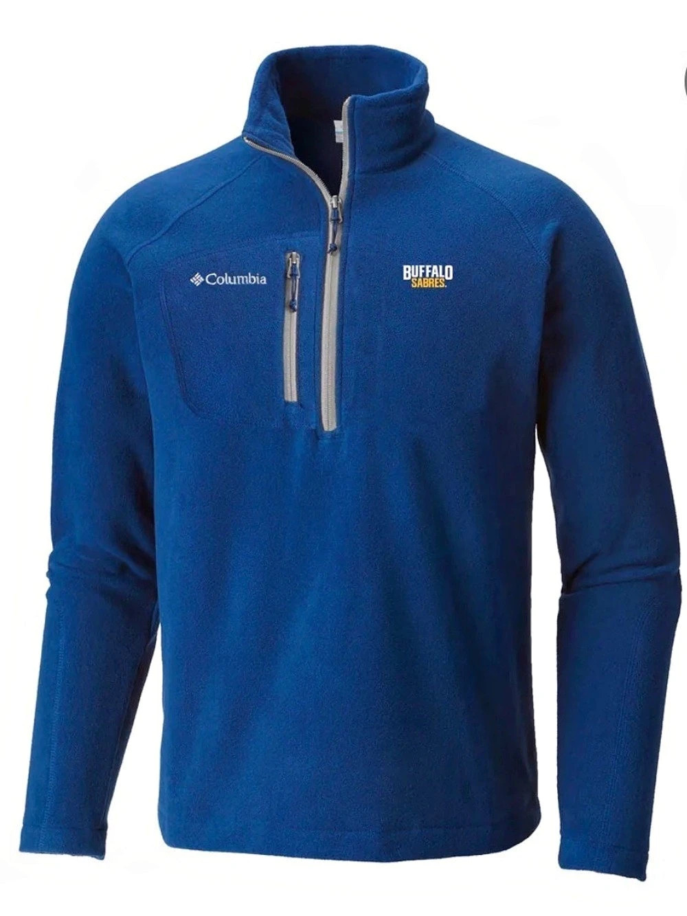 Men's Buffalo Sabres Columbia Royal Fast Trek Half-Zip Fleece Jacket Size XL